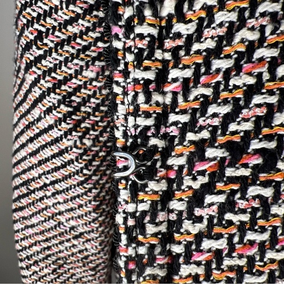 Talbots GROSGRAIN-TRIM TWEED Blazer Jacket Size 10P Petites Office Workwear - Picture 6 of 12